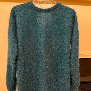 Fuzzy Top long sleeve blouse - Emerald in color